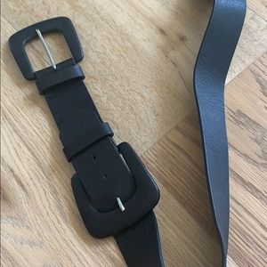 black leather belt